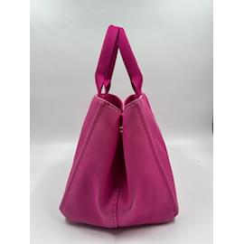 Prada-Pink Canvas Prada Canapa Tote-Pink