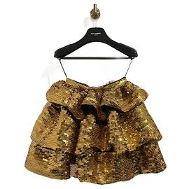 YVES SAINT LAURENT Gonne T.Internazionale XS Glitter D'oro