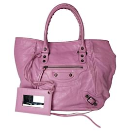 Balenciaga-Balenciaga Balenciaga City bag in violet leather-Purple