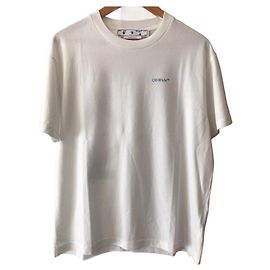 Off White Mujer Azul Rojo Flecha Casual Camiseta Blanco Multi Blanco