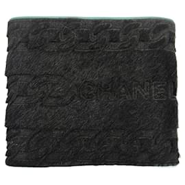 Chanel blanket beach towel cotton black star coco mark authentic W75.6 x  50.4in