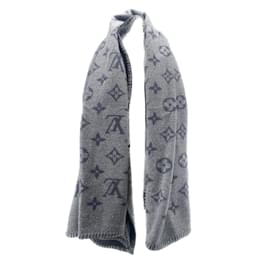 Sciarpa pasmina scialle classica monogramma grigio carbone Louis Vuitton  M76876 Seta ref.723582 - Joli Closet