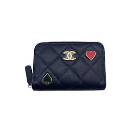 Chanel-CHANEL Geldbörsen, Brieftaschen & Etuis T.  Leder-Marineblau