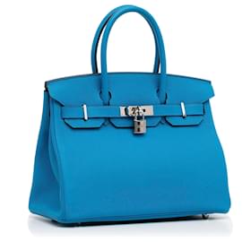 Hermès-Hermes Blue Togo Birkin 30-Blue