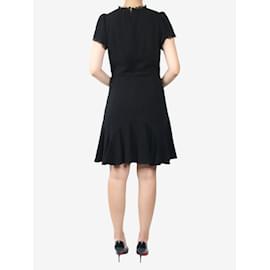 Rebecca Taylor-Black tweed lace knee length dress - size UK 10-Black