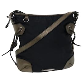 Burberry-BURBERRY Shoulder Bag Nylon Black Auth bs6753-Black
