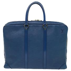 Louis Vuitton-LOUIS VUITTON Epi Porte Documents Voyage Business Bag Blue M54475 LV Auth 47361-Blue