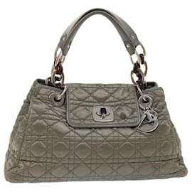 Christian Dior-Christian Dior Canage Hand Bag Nylon Gray Auth bs6669-Grey