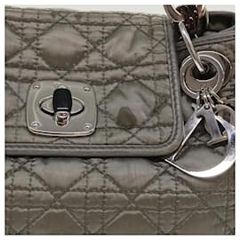 Christian Dior-Christian Dior Canage Handtasche Nylon Grau Auth bs6669-Grau