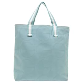 Gucci-GUCCI Tote Bag Canvas Light Blue 123439 Auth bs6465-Light blue