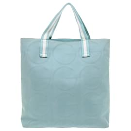 Gucci-GUCCI Tote Bag Canvas Light Blue 123439 Auth bs6465-Light blue