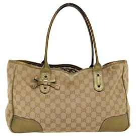 Gucci-GUCCI GG Sac à bandoulière en toile Cuir Beige Or 168805 auth 47525-Beige,Doré