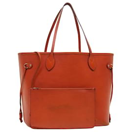 Louis Vuitton-LOUIS VUITTON Epi Neverfull MM Tote Bag Orange Pimon M40884 LV Auth 46883-Other,Orange