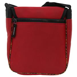 Burberry-BURBERRY Nova Check Shoulder Bag Nylon Red Auth bs6668-Red