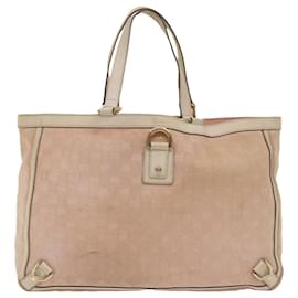 Gucci-GUCCI GG Canvas Tote Bag Leather Pink 141472 Auth bs6464-Pink