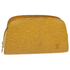 Louis Vuitton-LOUIS VUITTON Estuche Epi Dauphine PM Amarillo M48449 LV Auth 47357-Amarillo