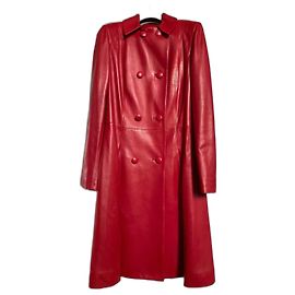 Christian Dior Gabardina de cuero Roja