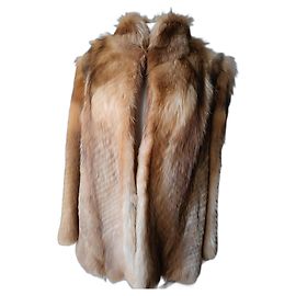 Autre Marque Abrigo de piel de conejo beige camel Beige Camello