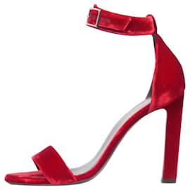 Saint Laurent-Red Grace velvet sandal heels - size EU 38-Red
