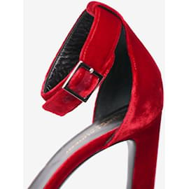 Saint Laurent-Red Grace velvet sandal heels - size EU 38-Red