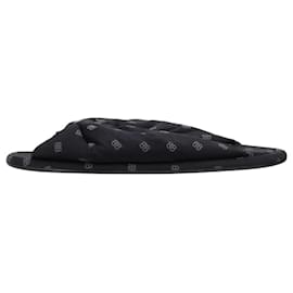 Balenciaga-Pantuflas de punto acolchado con estampado Bb reflectante en negro - talla UE 38.5-Azul