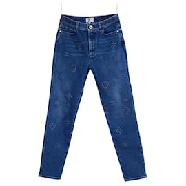 Chanel-Selten 2021 Jeans mit Logo-Prägung-Blau