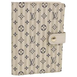 Louis Vuitton-LOUIS VUITTON Mini Lin Croisette Agenda PM Day Planner Capa Azul R20918 47244-Azul