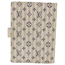 Louis Vuitton-LOUIS VUITTON Mini Lin Croisette Agenda PM Day Planner Capa Azul R20918 47244-Azul