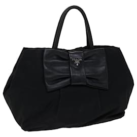 Prada-PRADA Hand Bag Nylon Black Auth bs6744-Black