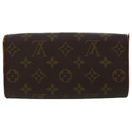 Louis Vuitton-LOUIS VUITTON Monogram Pochette Twin PM Shoulder Bag M51854 LV Auth ar9870b-Monogram