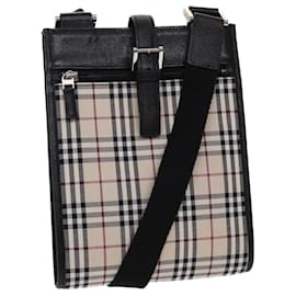 Burberry-BURBERRY Nova Check Bolso de hombro Lona Beige Negro Rojo Auth yk7666segundo-Negro,Roja,Beige