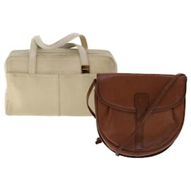 Autre Marque-Burberrys Burberry Hand Bag Shoulder Bag Leather 2Set Brown Beige Auth ti1171-Brown,Beige