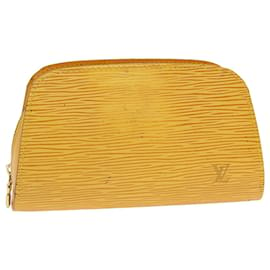 Louis Vuitton-LOUIS VUITTON Epi Dauphine PM Pouch Yellow M48449 LV Auth 47174-Yellow