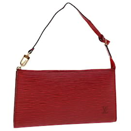 Louis Vuitton-Bolsa LOUIS VUITTON Epi Pochette Acessórios Vintage Vermelho M52947 LV Auth ar9868b-Vermelho