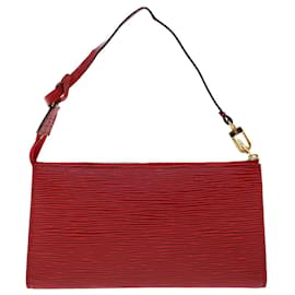 Louis Vuitton-Bolsa LOUIS VUITTON Epi Pochette Acessórios Vintage Vermelho M52947 LV Auth ar9868b-Vermelho