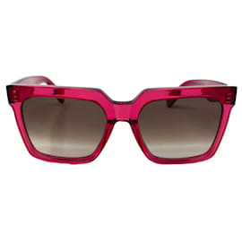 Céline-CELINE EYEWEAR PINK square acetate sunglasses-Pink