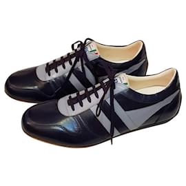 Silvano Lattanzi-Sneakers with laces-Navy blue,Turquoise