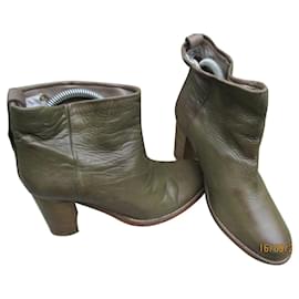 Humanoid-Boots cuir kaki, pointure 37.-Kaki