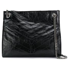 Sac cabas Monogram Yves Saint Laurent en cuir noir Noir