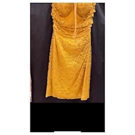 Dolce & Gabbana-Vestido tubo corpiño-Amarillo