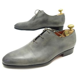 SCARPE SANTONI CARTER RICHELIEU 6 IT 41 FR IN SCARPE UNICHE IN PELLE GRIGIA Grigio