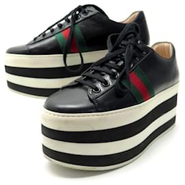 Gucci, Shoes, Gucci Ace Sneakers Black Green Croc Trim Eu365
