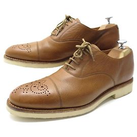 SCARPE HESCHUNG LAURIER 7.5 41.5 OXFORD A FIORE IN PELLE GRANATA Marrone