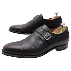 Church's-CHURCH'S BAMPTON SHOES 10.5F 44.5 BERBY WITH BUCKLE BORDEAUX LEATHER SHOES-Dark red