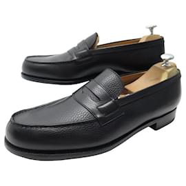 JM Weston-NEW JM WESTON LOAFERS 180 10.5C 44.5 GRAINED LEATHER LOAFER SHOES-Black