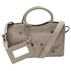 Balenciaga-NEW BALENCIAGA BLACKOUT CITY HANDBAG 443518 TAUPE LEATHER BAG CROSSBODY-Taupe