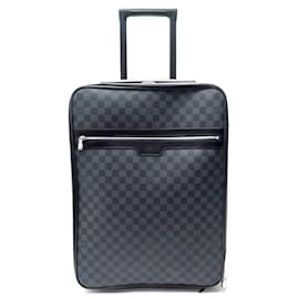 Louis Vuitton-LOUIS VUITTON PEGASE SUITCASE 55 CHECKED GRAPHITE SUITCASE TROLLEY CANVAS-Dark grey