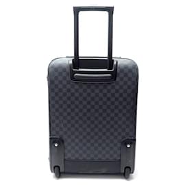 Louis Vuitton-LOUIS VUITTON PEGASE SUITCASE 55 CHECKED GRAPHITE SUITCASE TROLLEY CANVAS-Dark grey