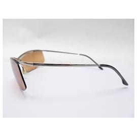 Chanel-Chanel sunglasses 4043 SILVER METAL ORANGE GLASS SUNGLASSES-Silvery