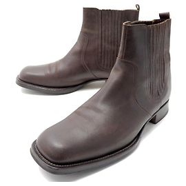 Hermès SAPATOS HERMES CHELSEA 44 Botas de couro marrom Marrom